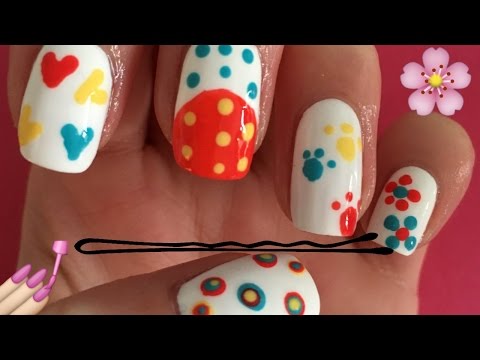 Easy Polka Dot Nails Tutorial At Home Using A Bobby Pin