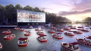 Forget picnic blankets – this floating outdoor cinema lets you watch films from little boats